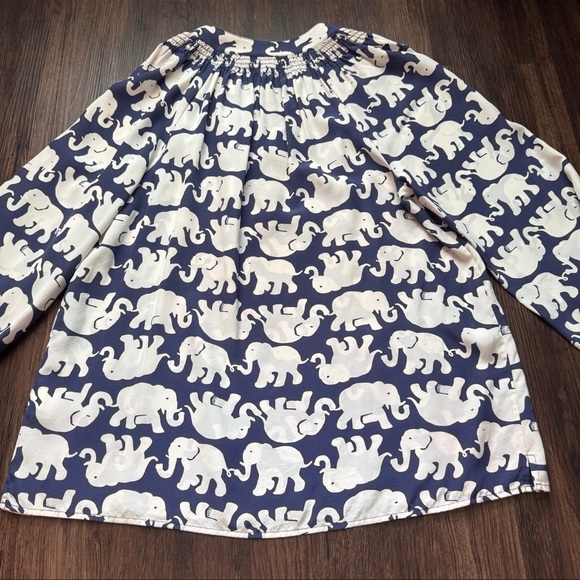 Lilly Pulitzer Elsa Elephant Navy and Cream Patterned Top - Picture 8 of 8